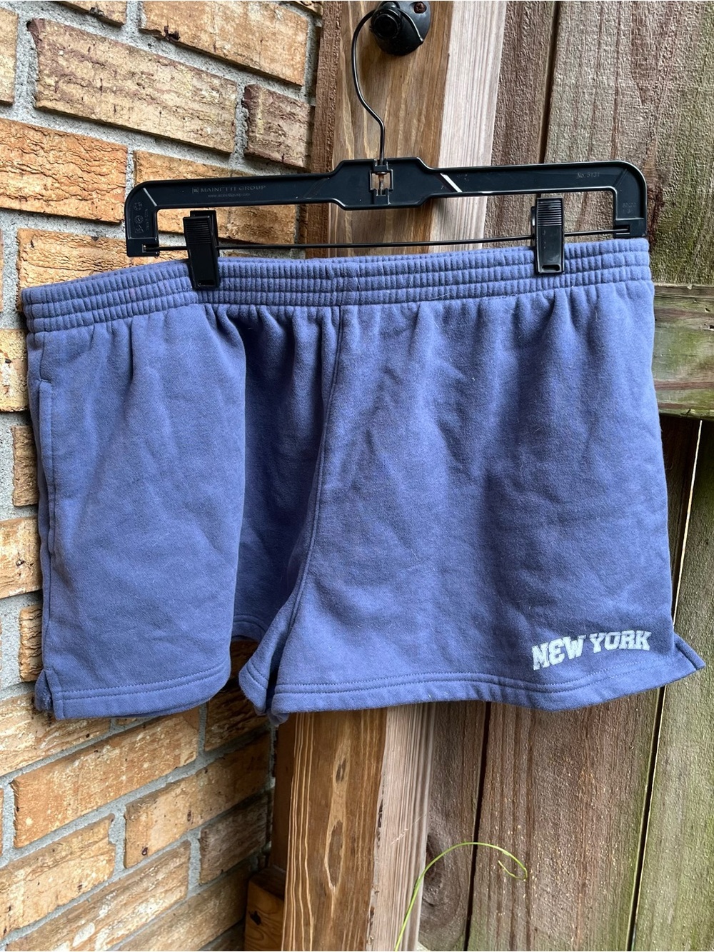 Urban Outfitters Slate Blue Sweat Shorts with New York Print